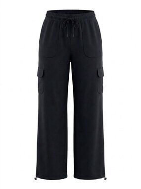 Style & Co Women’s Cargo Black Pants Size S Drawstring Lightweight Stretch